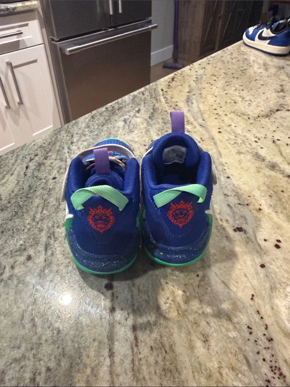 Nike Kids Blue Multicolor Strap Sneakers